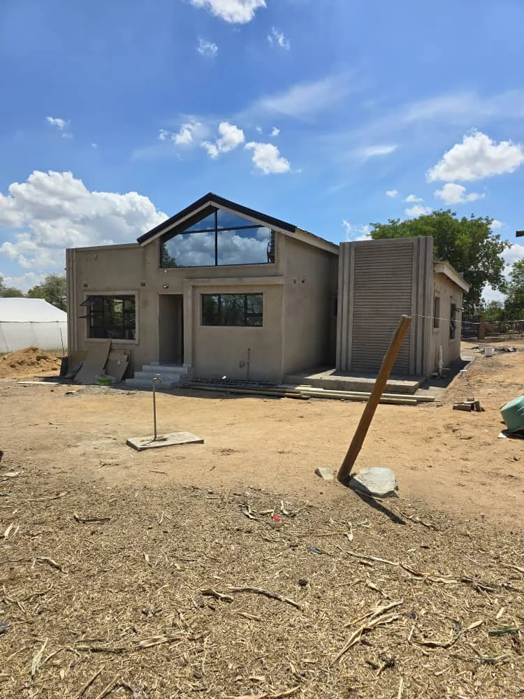 A rural home in Gutu with its glazed gable fitted